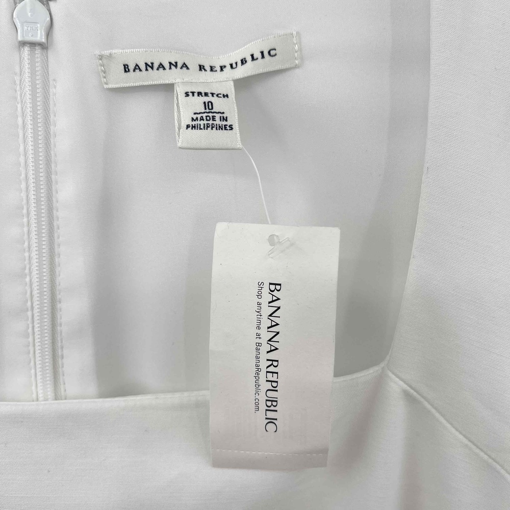 Banana Republic | Sleeveless Knit Ponte  Dress | White | Sz 10 - Picture 3 of 10